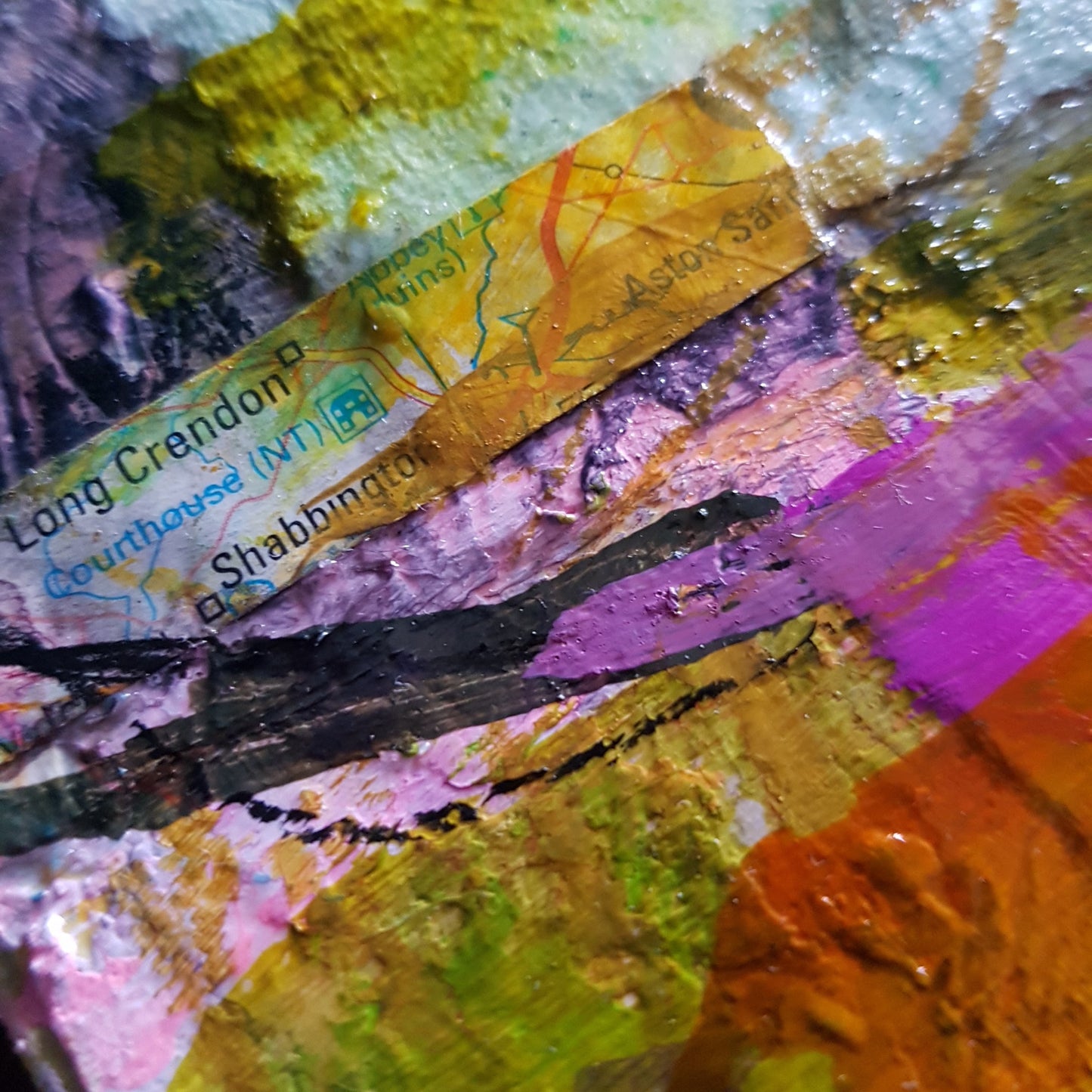 Small Mixed-media Abstract Landscape Artwork 'A Brighter Day'