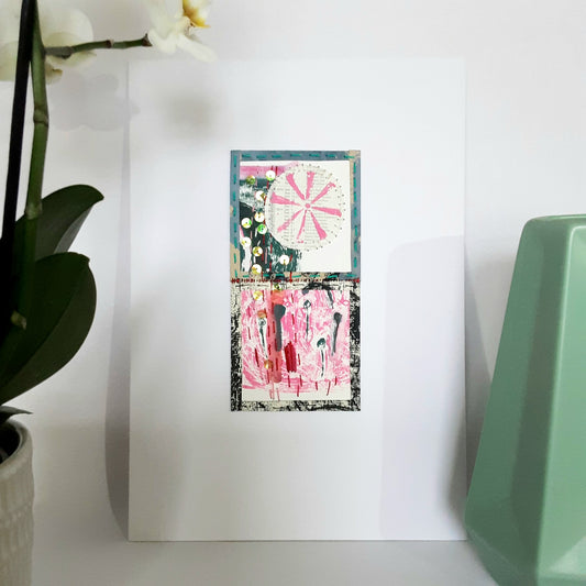 Small Paper Textile Art - Patches and Pins, Number Three