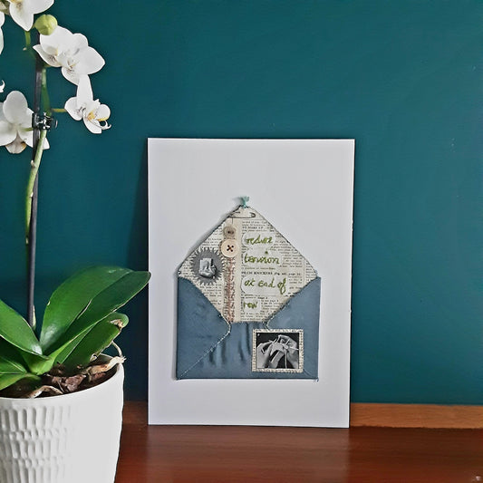 Textile Art Envelope With Hand Embroidery