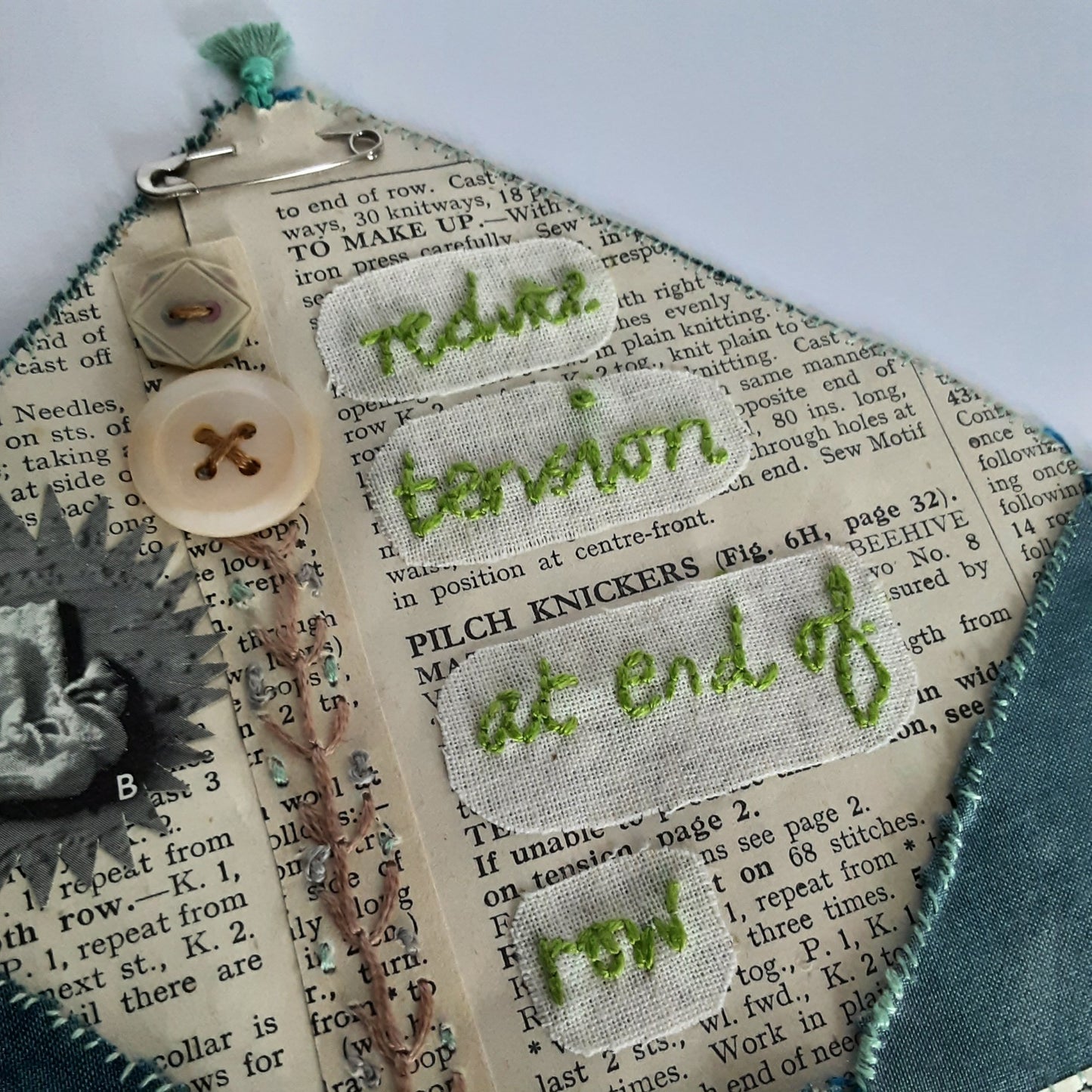 Textile Art Envelope With Hand Embroidery
