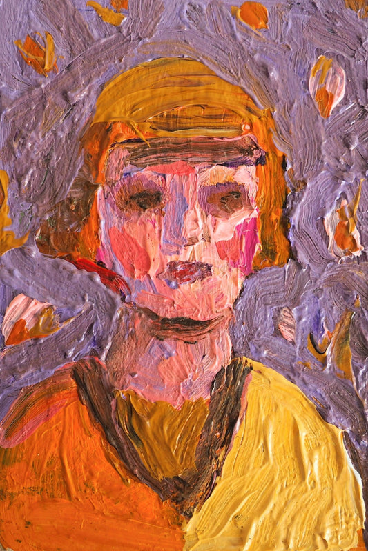 'Bloomsbury Lady' Painting Postcard-sized Original Impasto
