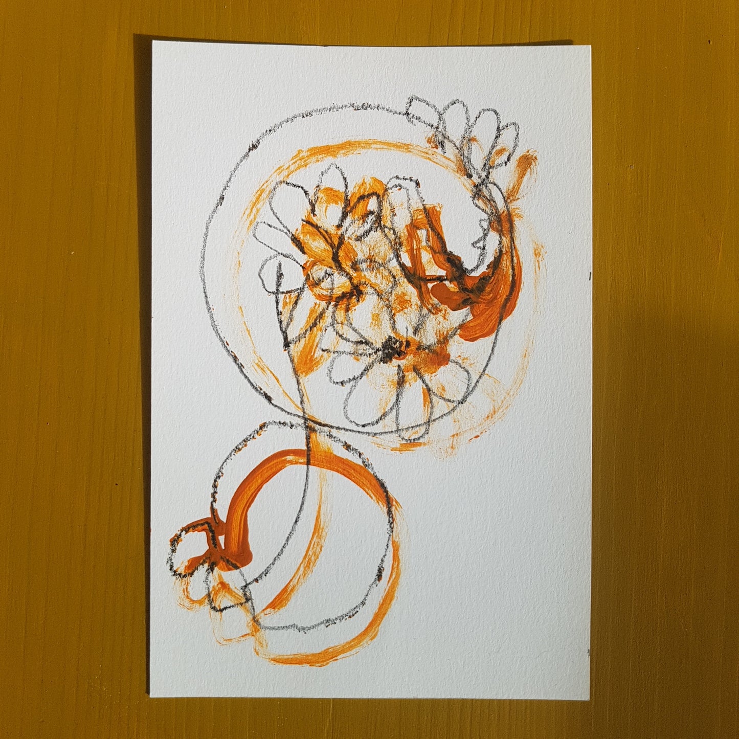 Contemporary Floral Drawing 'Succulents in Terracotta'