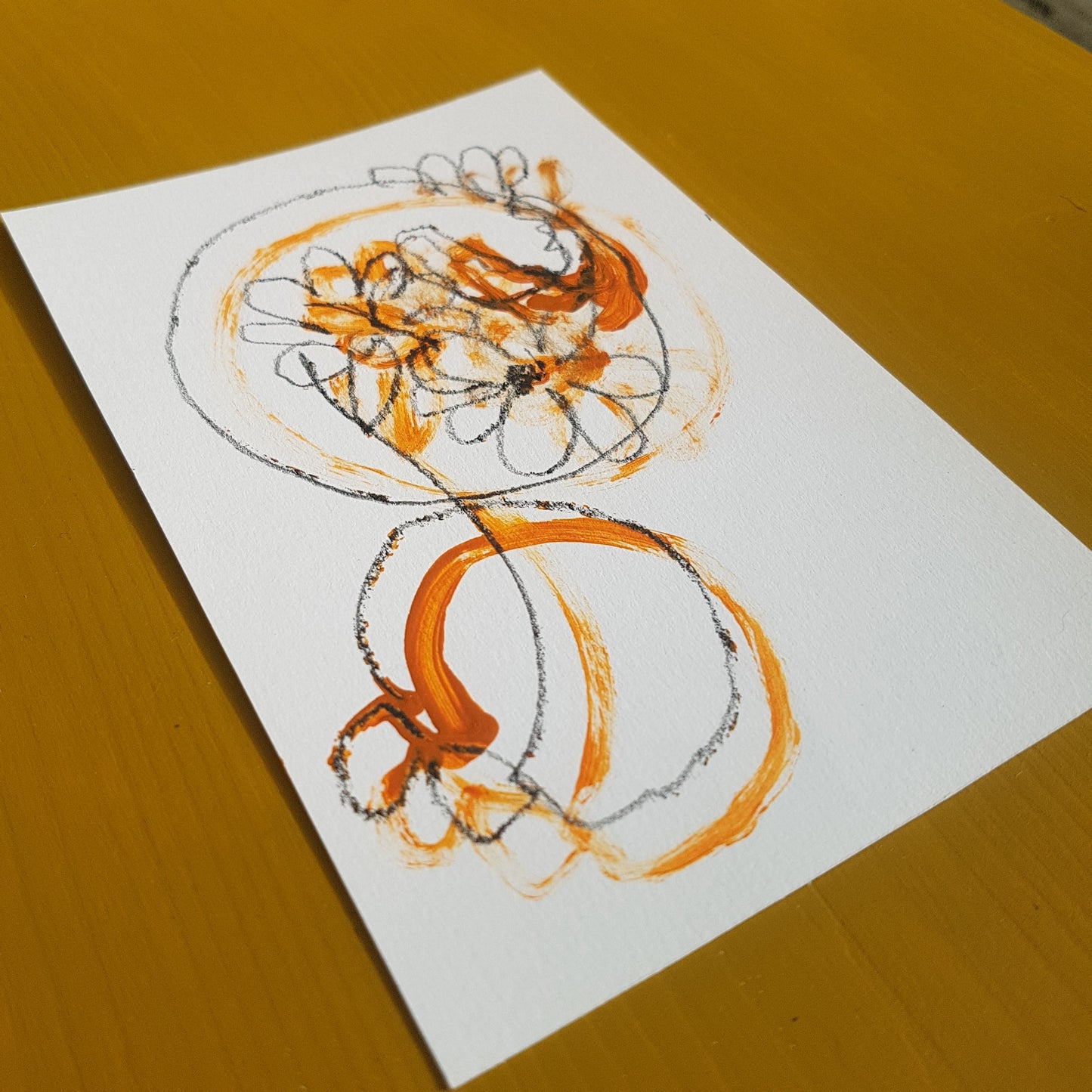 Contemporary Floral Drawing 'Succulents in Terracotta'