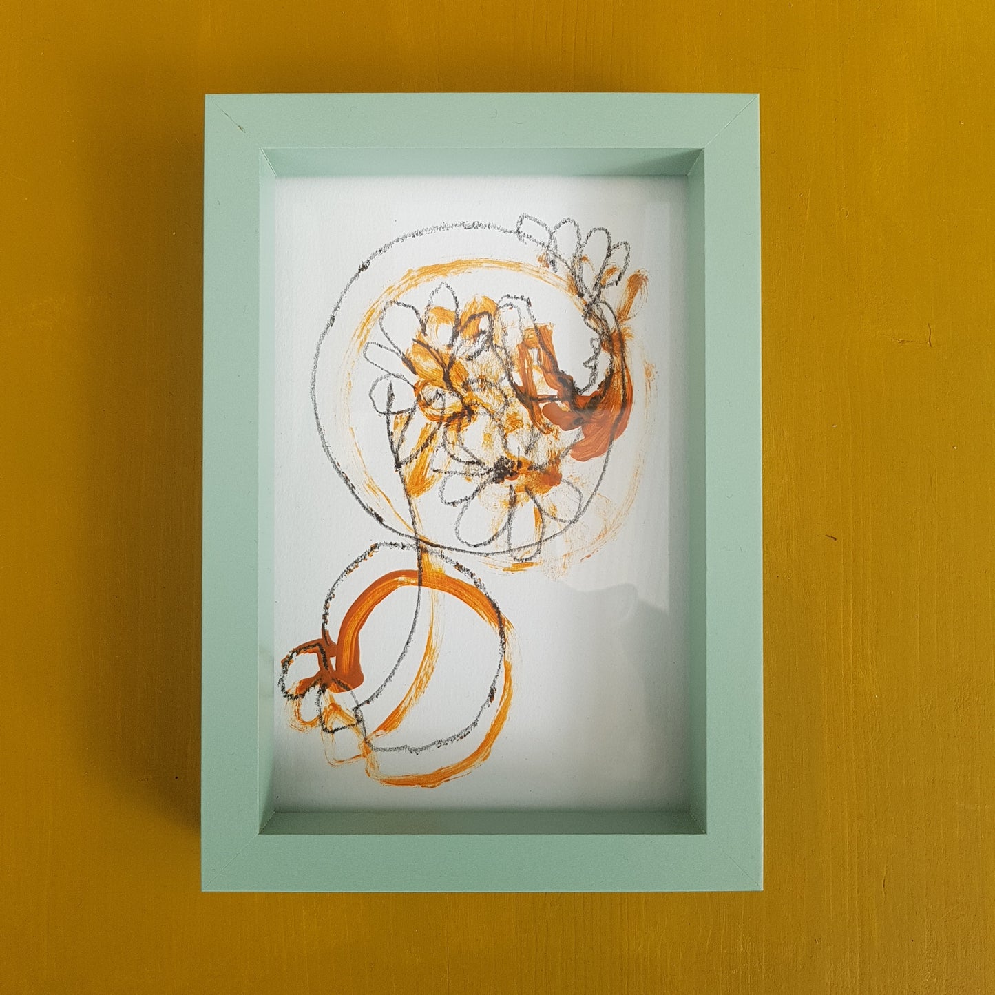 Contemporary Floral Drawing 'Succulents in Terracotta'