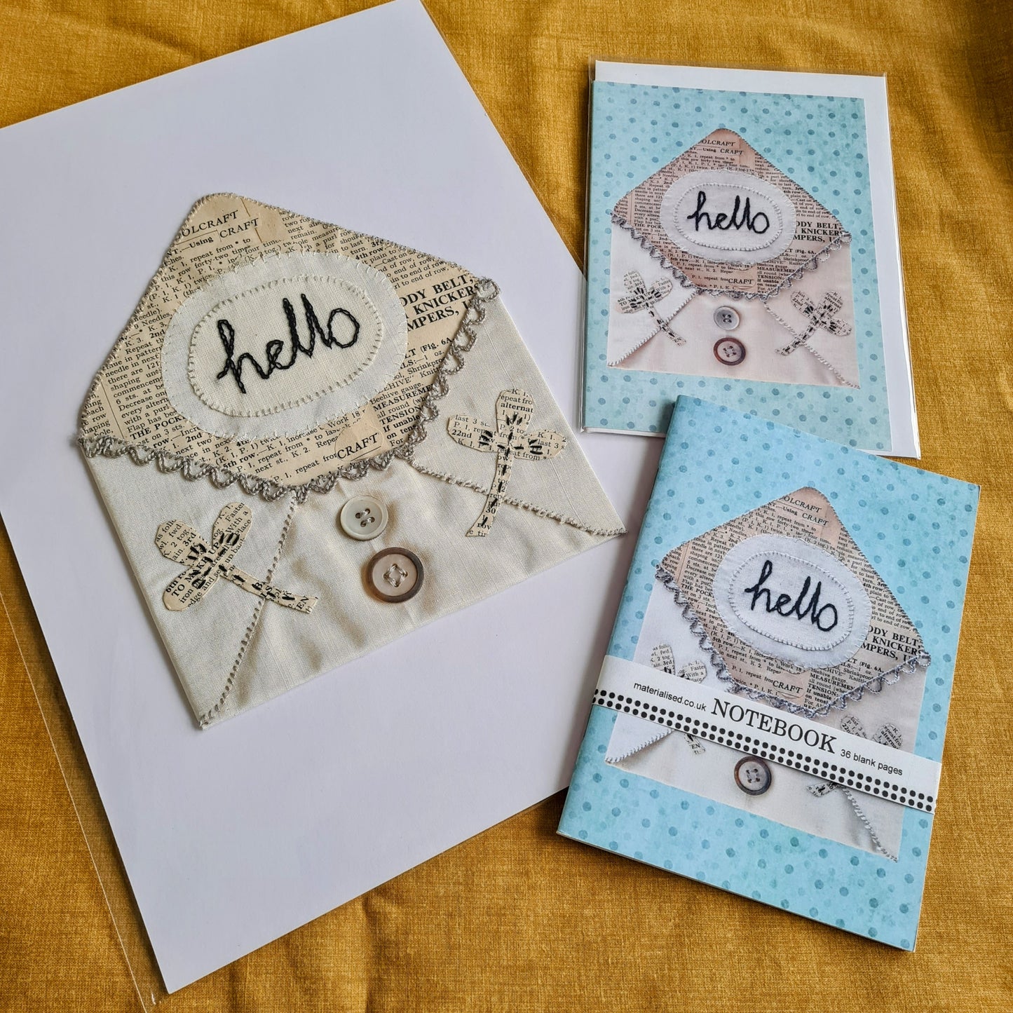 Hand Embroidered 'Hello' Bundle