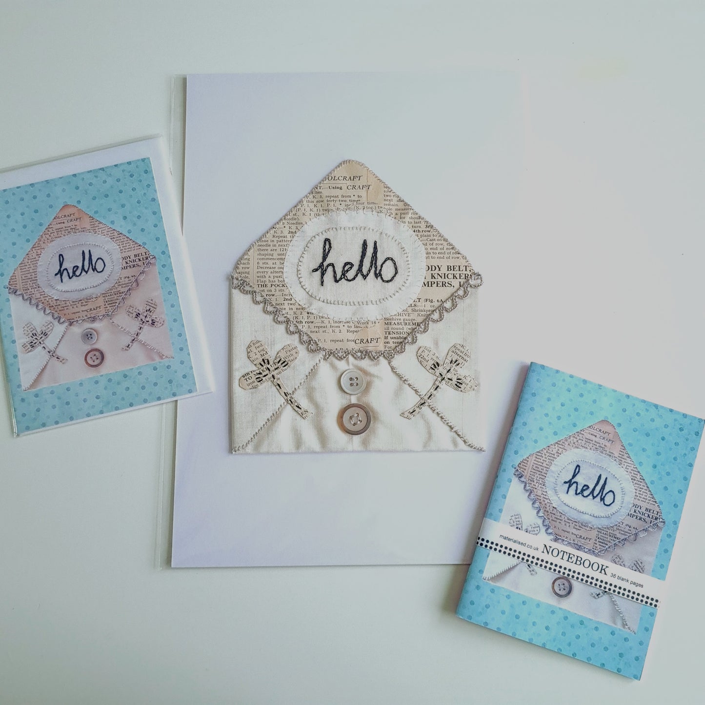 Hand Embroidered 'Hello' Bundle