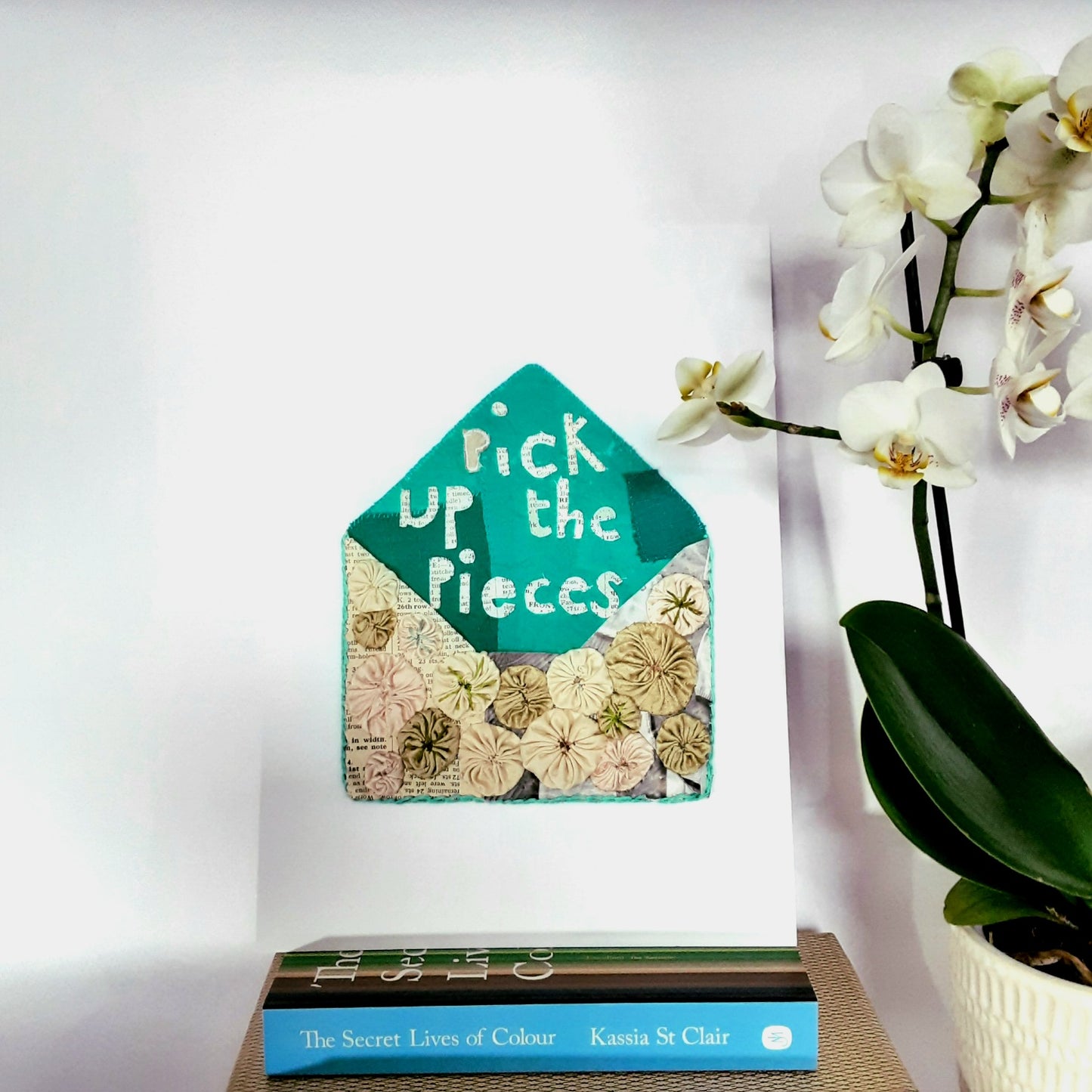 Intricate Textile Art Envelope With Hand Stitching - Pick Up The Pieces
