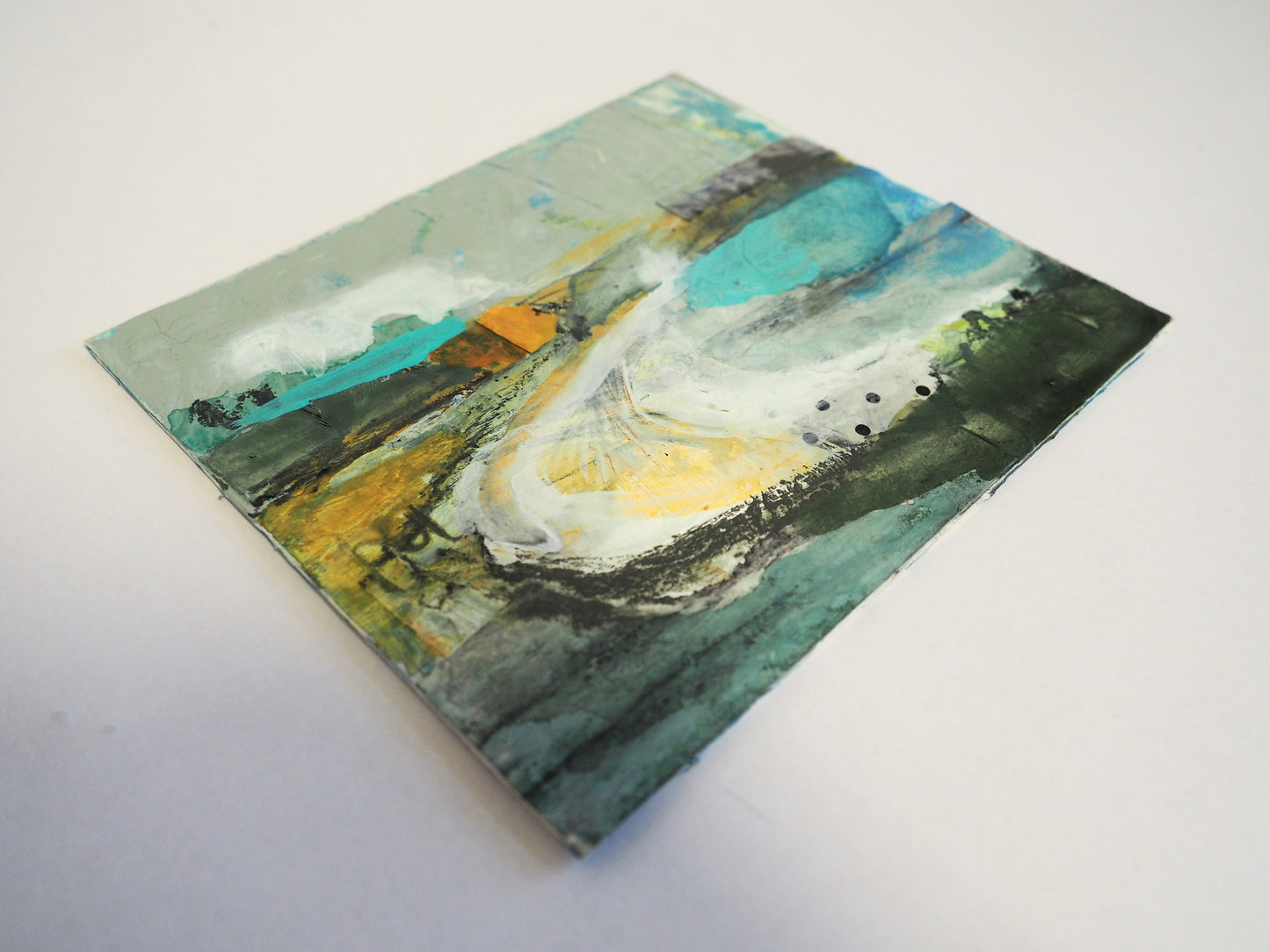From the Shore - Small Mixed-media Artwork on Card