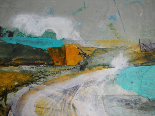 From the Shore - Small Mixed-media Artwork on Card