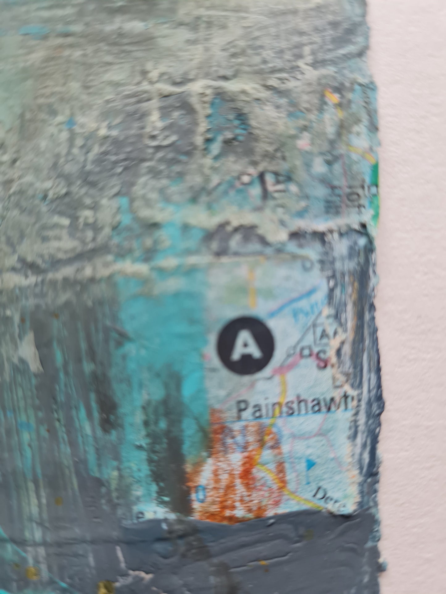 Expressive Abstract Landscape on Paper - Fire and Water 62 A