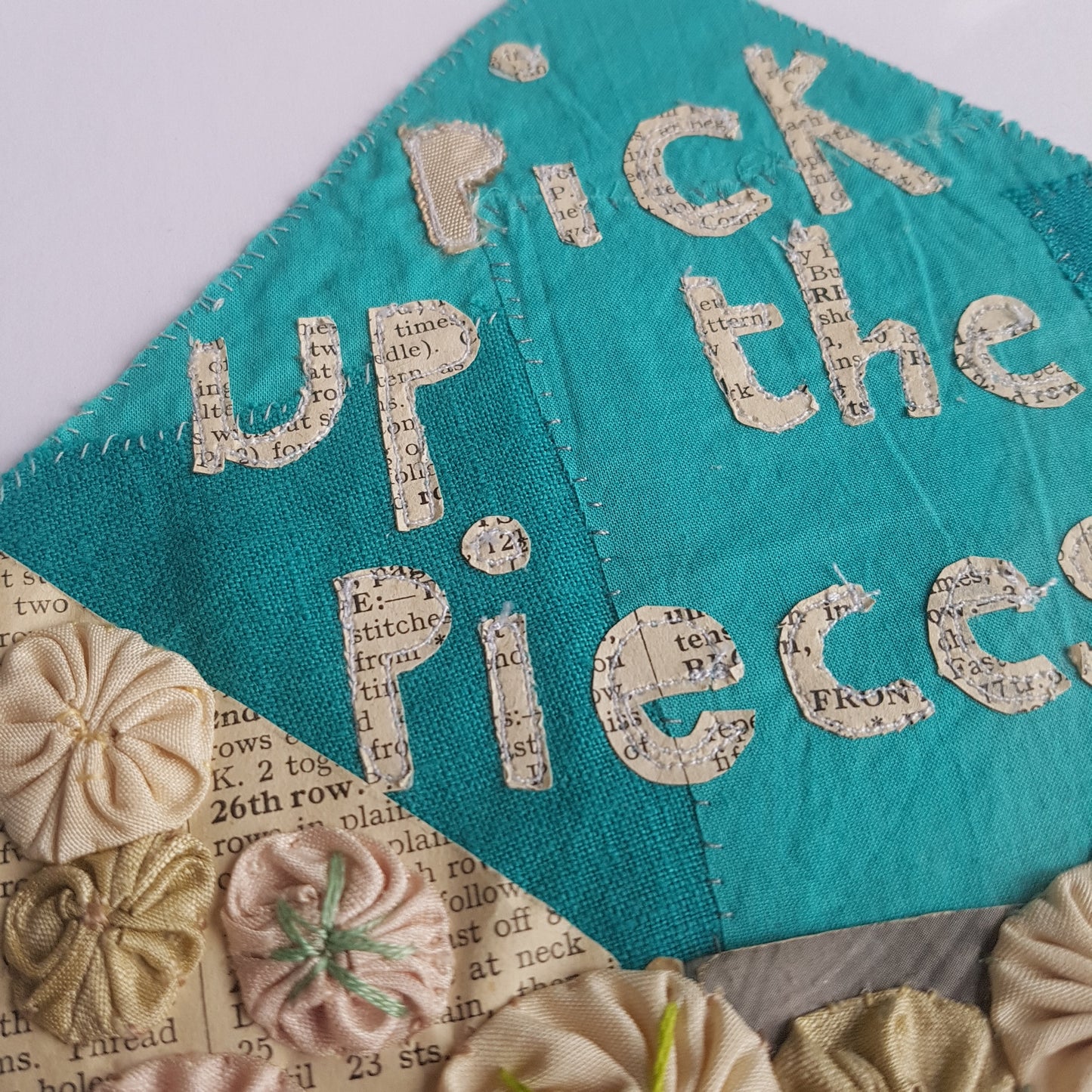 Intricate Textile Art Envelope With Hand Stitching - Pick Up The Pieces