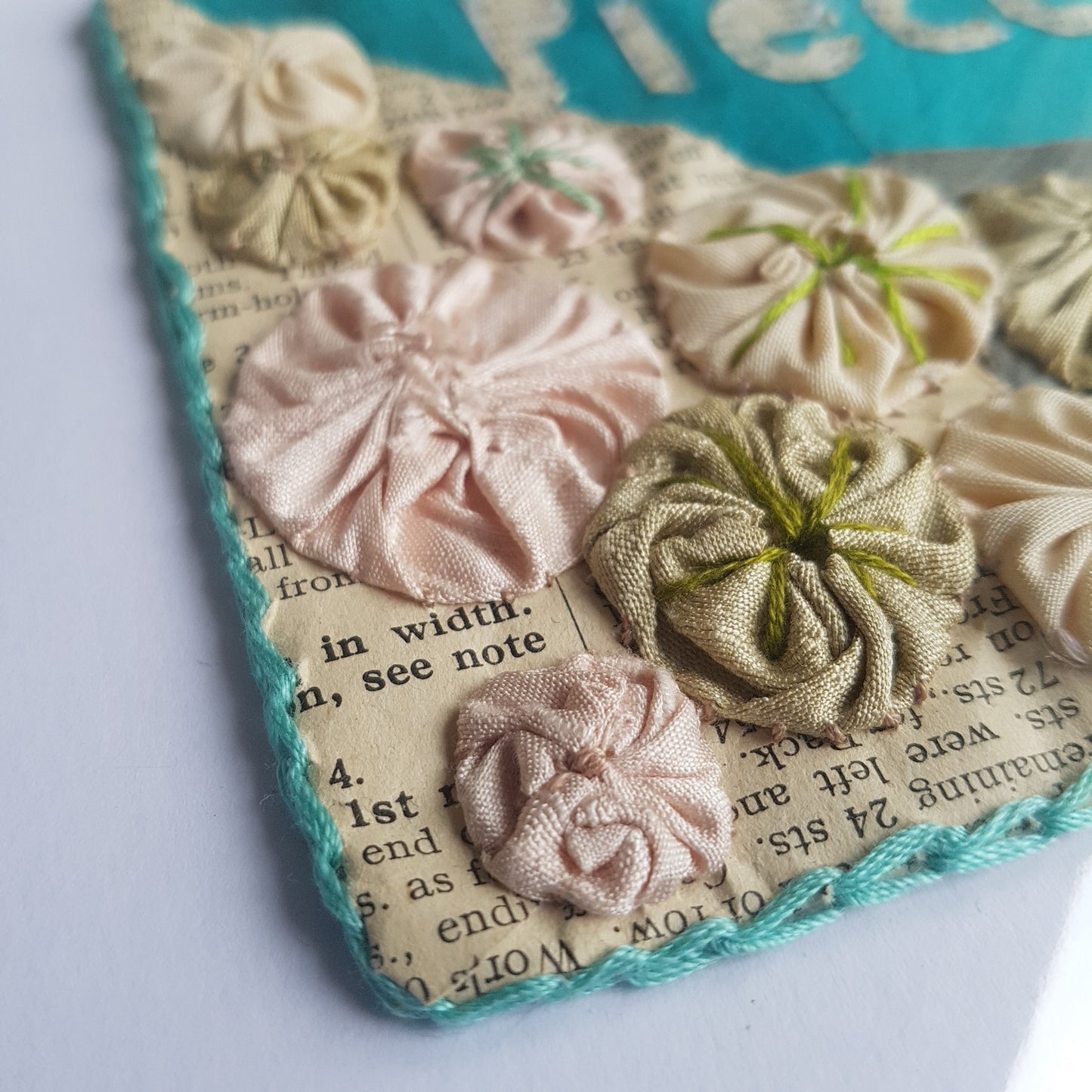 Intricate Textile Art Envelope With Hand Stitching - Pick Up The Pieces