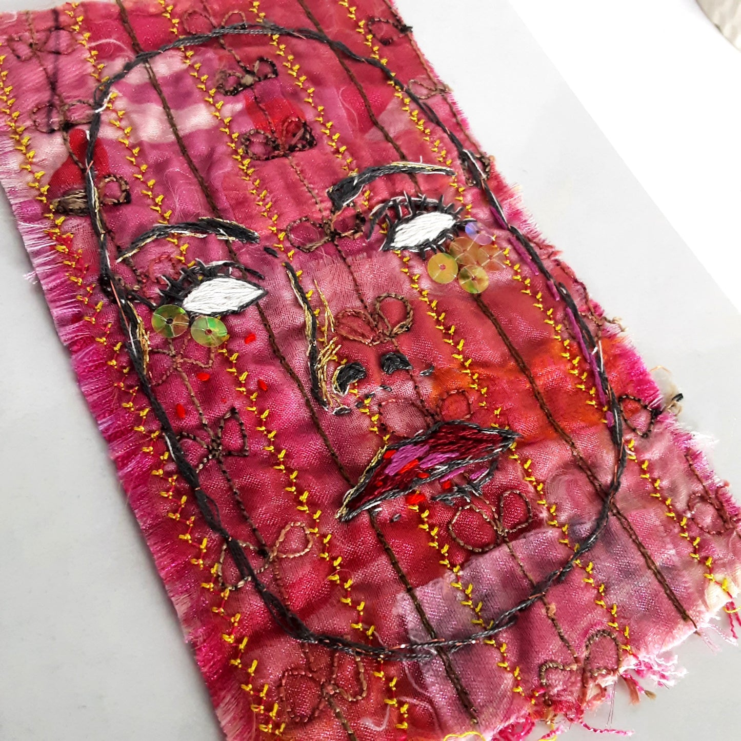Textile Artwork - Who is Behind the Mask?