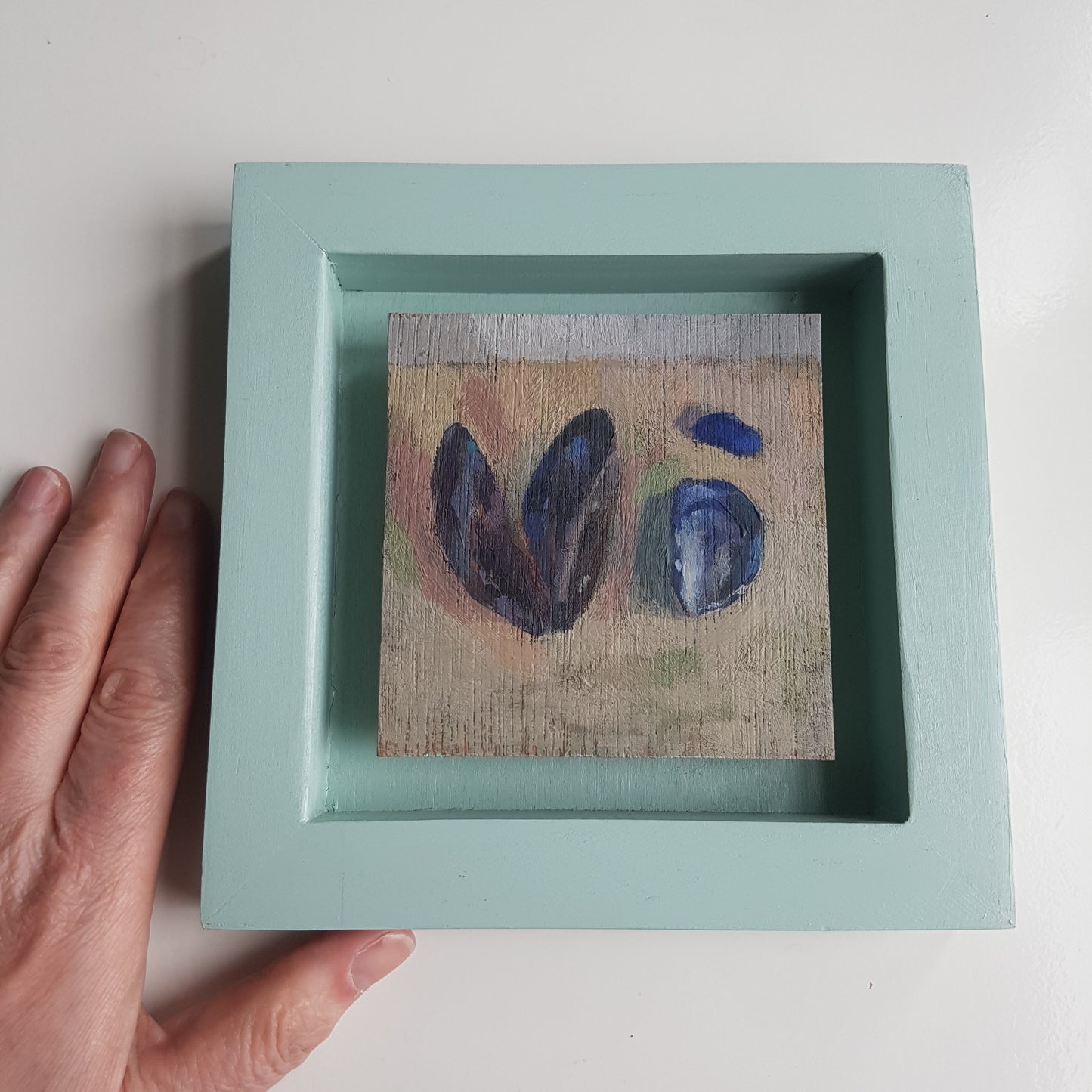 Mussels and Seaglass Study - Small Original Painting