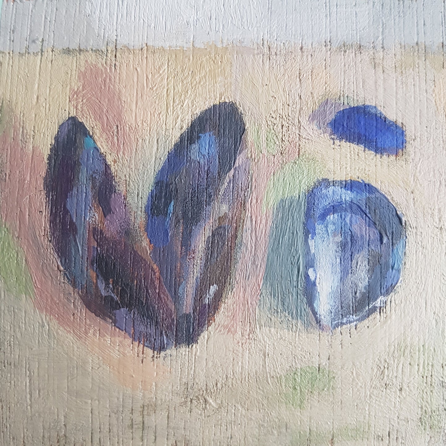 Mussels and Seaglass Study - Small Original Painting