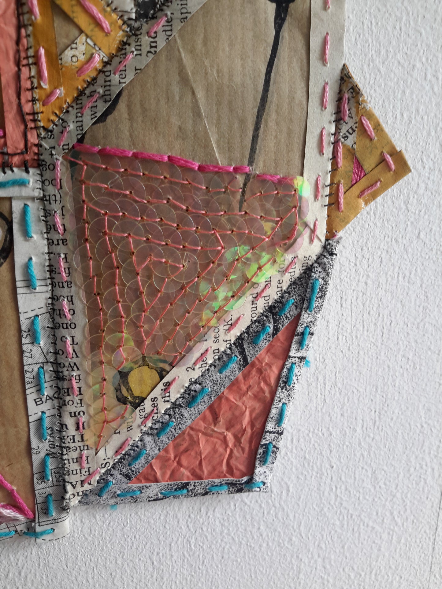 Geometric Paper Textile Art - Patches and Pins Number One