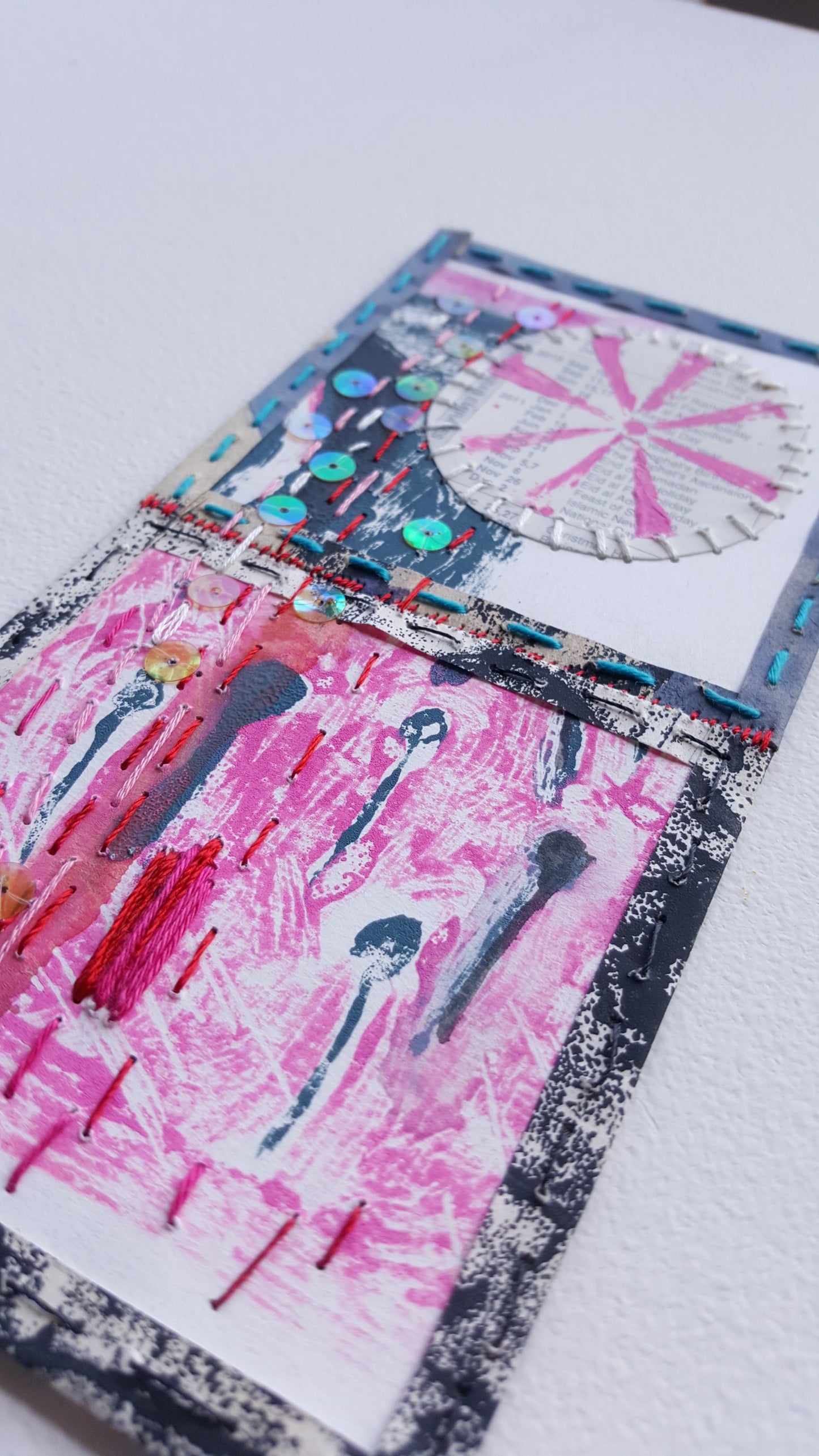 detail of mixed media art by Julia Laing