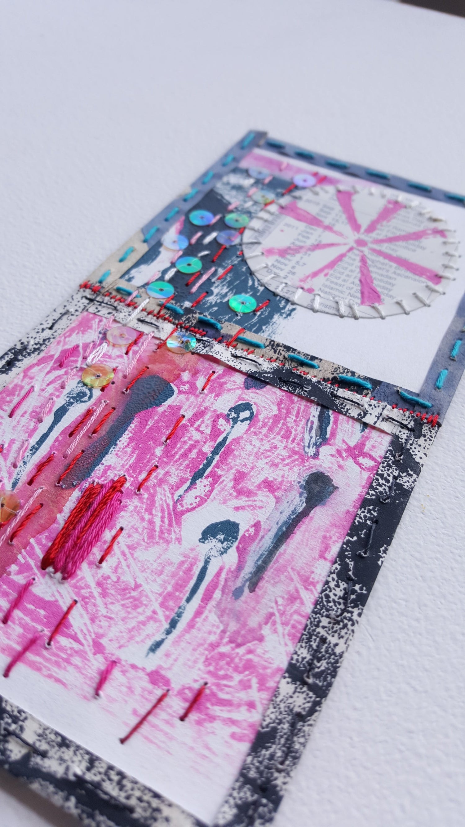 detail of mixed media art by Julia Laing