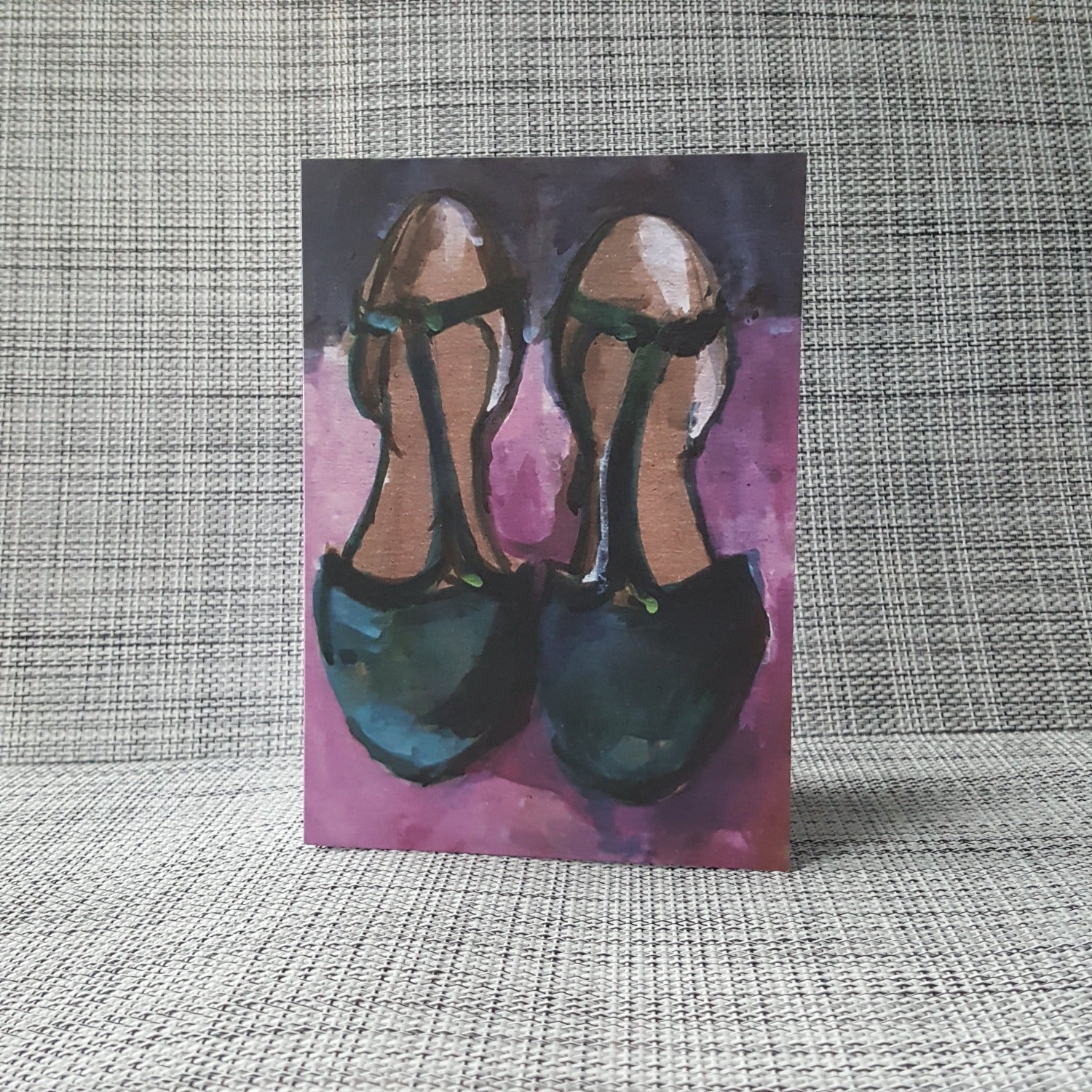 green shoes painting greeting card