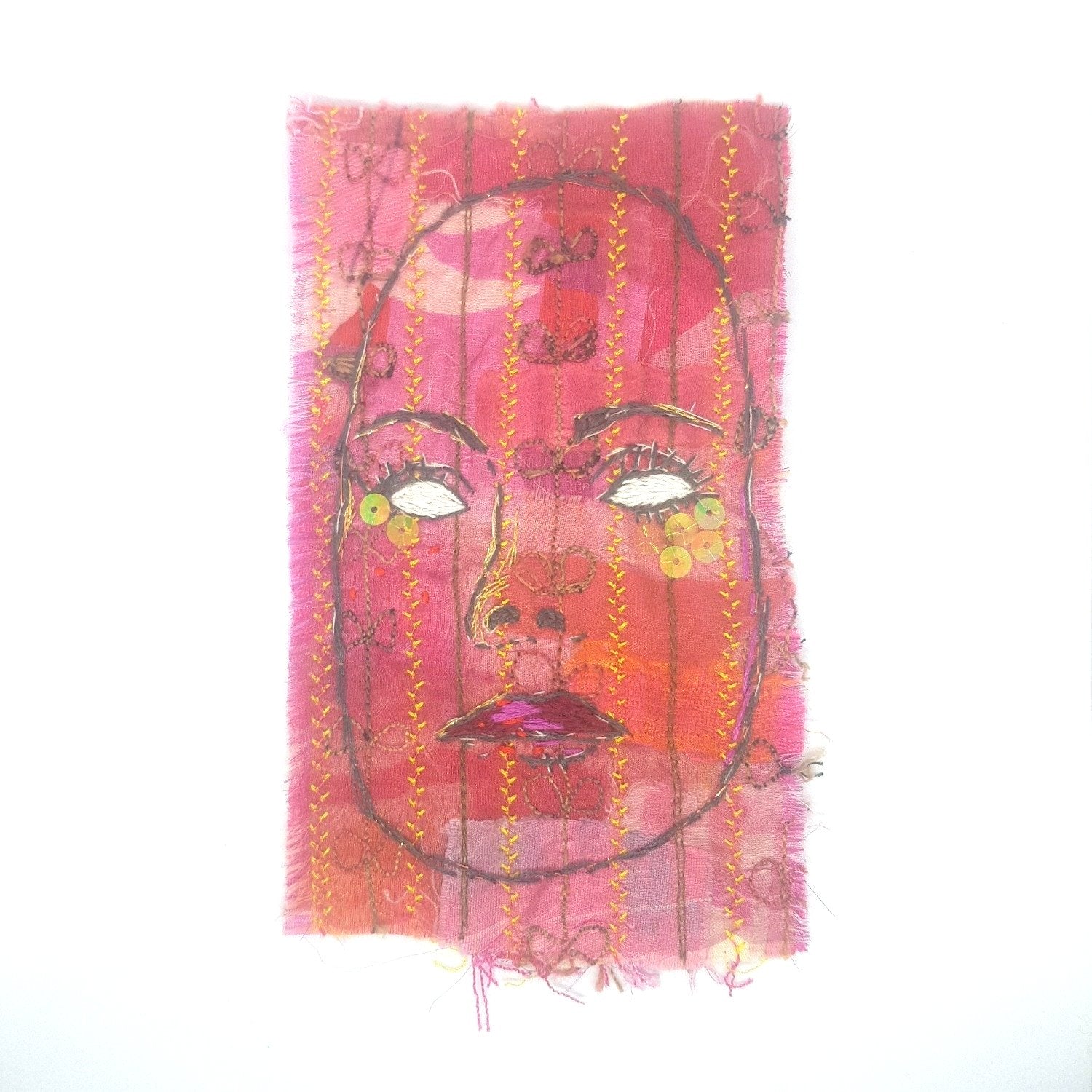 Who Is Behind The Mask Textile Art