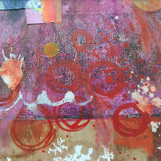 Sun and Moon 2 - Small Mixed-media Paper Collage