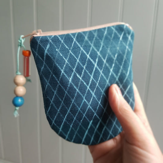 Teal Hand-printed Purse - Creels Design - Batch 1, number 9