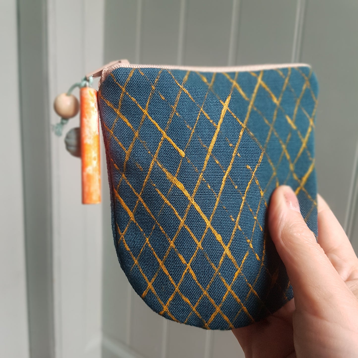 Teal Hand-printed Purse - Creels Design - Batch 1, number 10