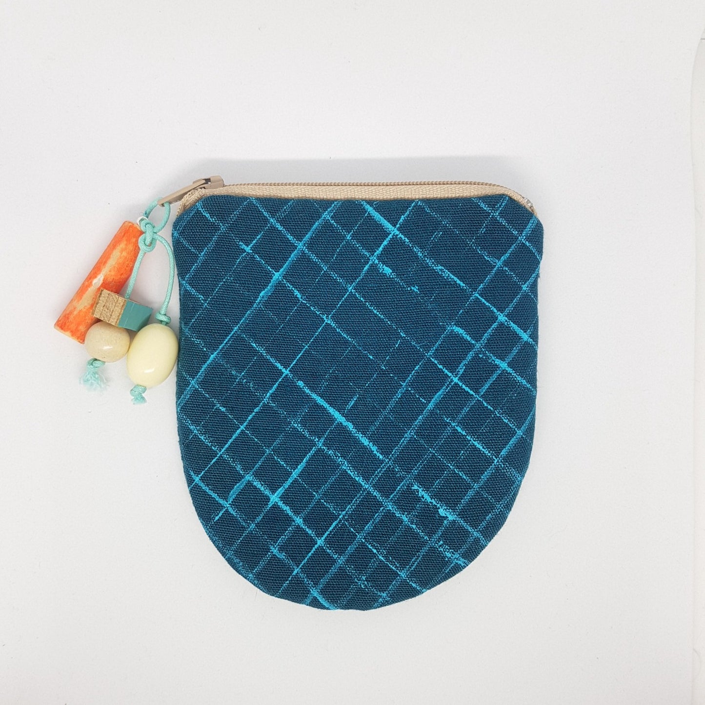hand printed purse on white background