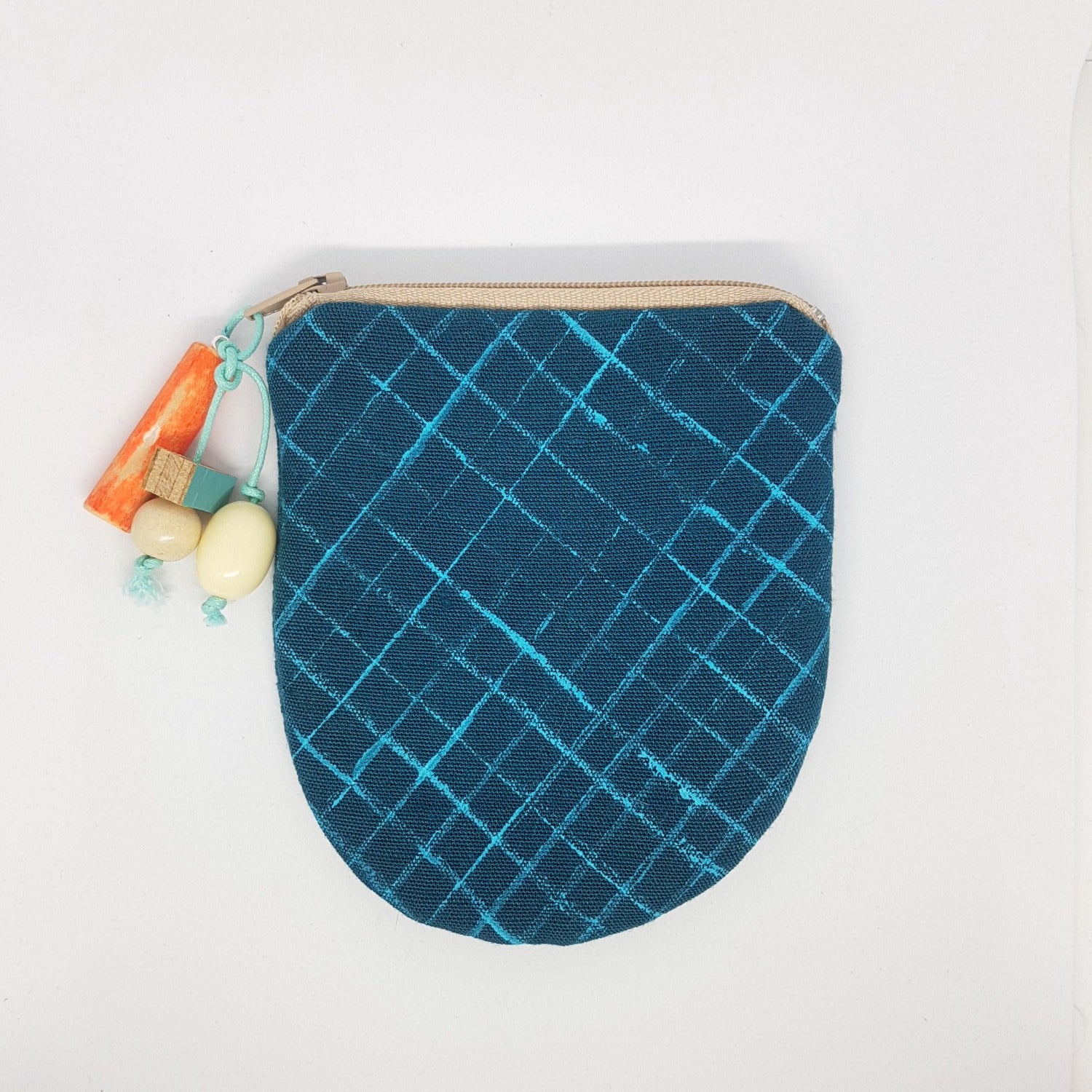 hand printed purse on white background