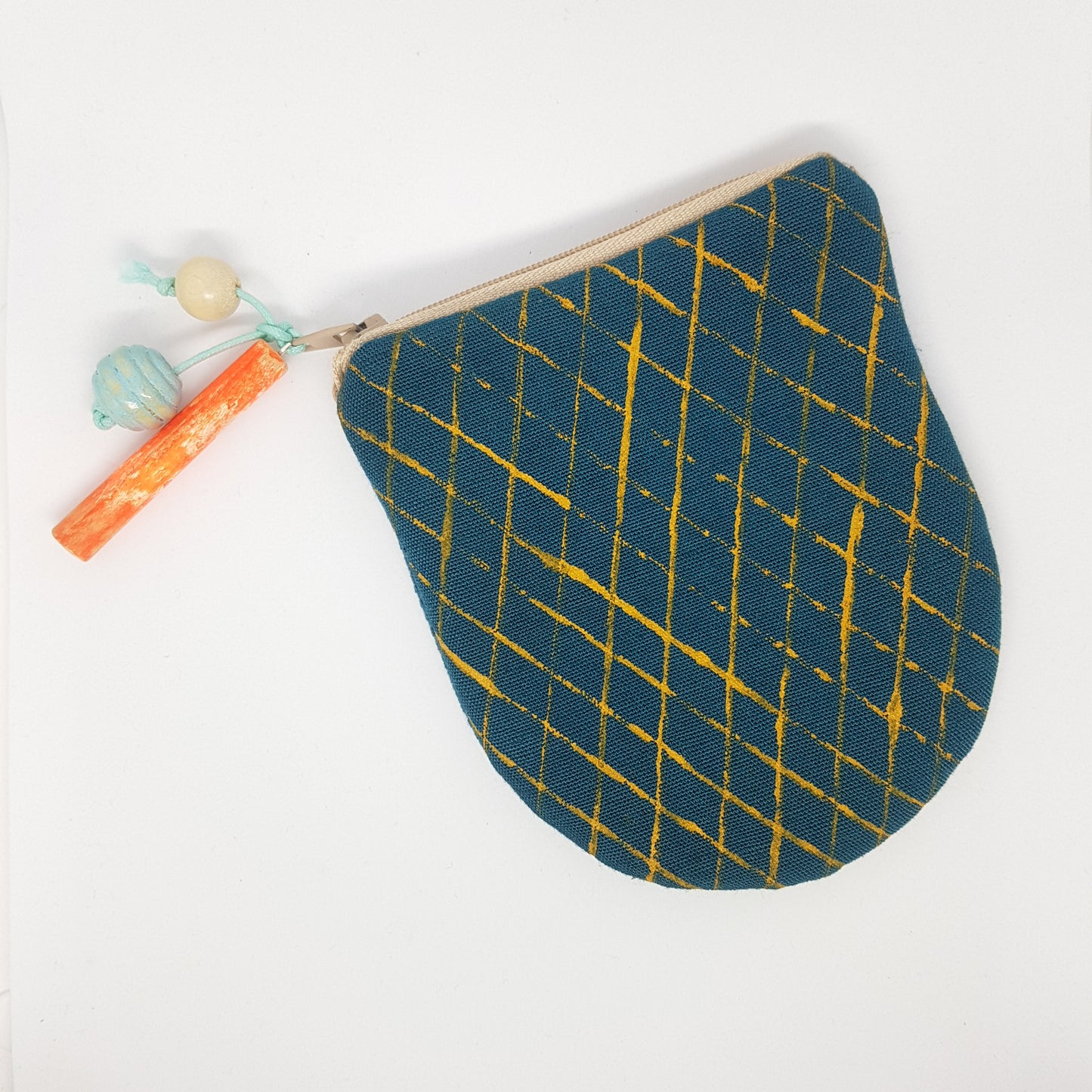 Teal Hand-printed Purse - Creels Design - Batch 1, number 10