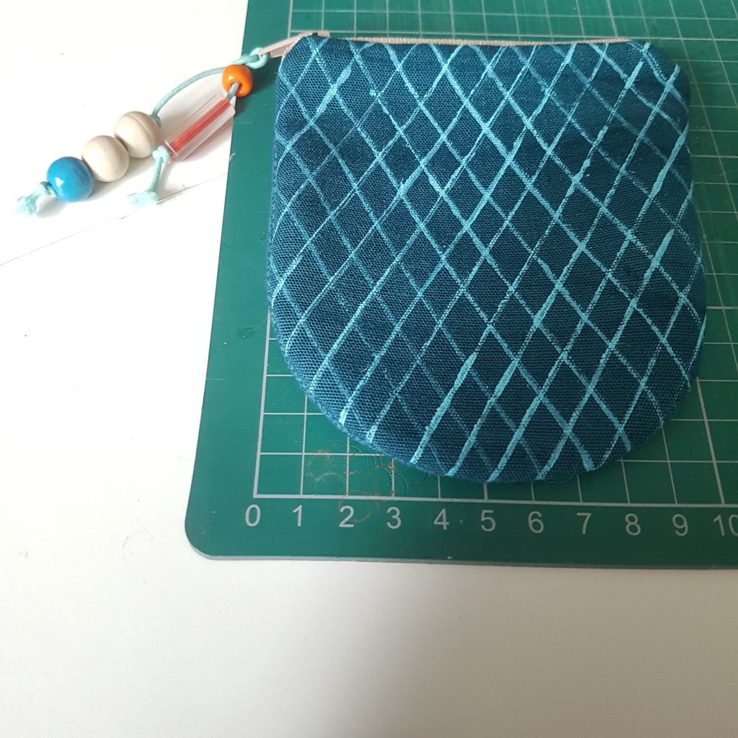 Teal Hand-printed Purse - Creels Design - Batch 1, number 9