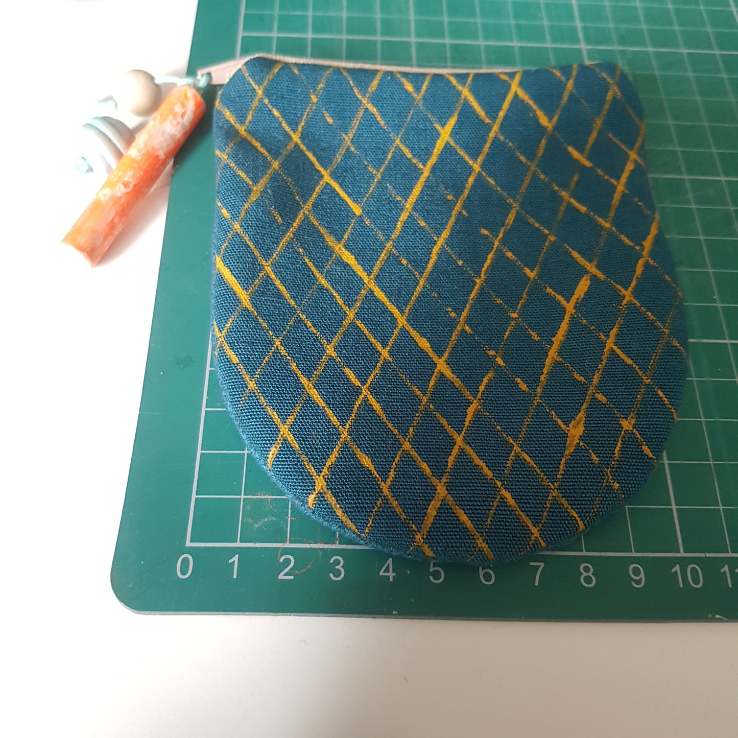 Teal Hand-printed Purse - Creels Design - Batch 1, number 10