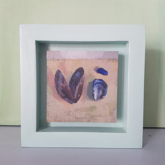 Mussels and Seaglass Study -  Small Original Painting