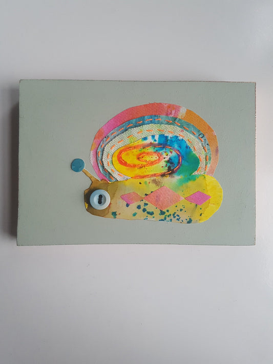Snail collage panel by Julia Laing