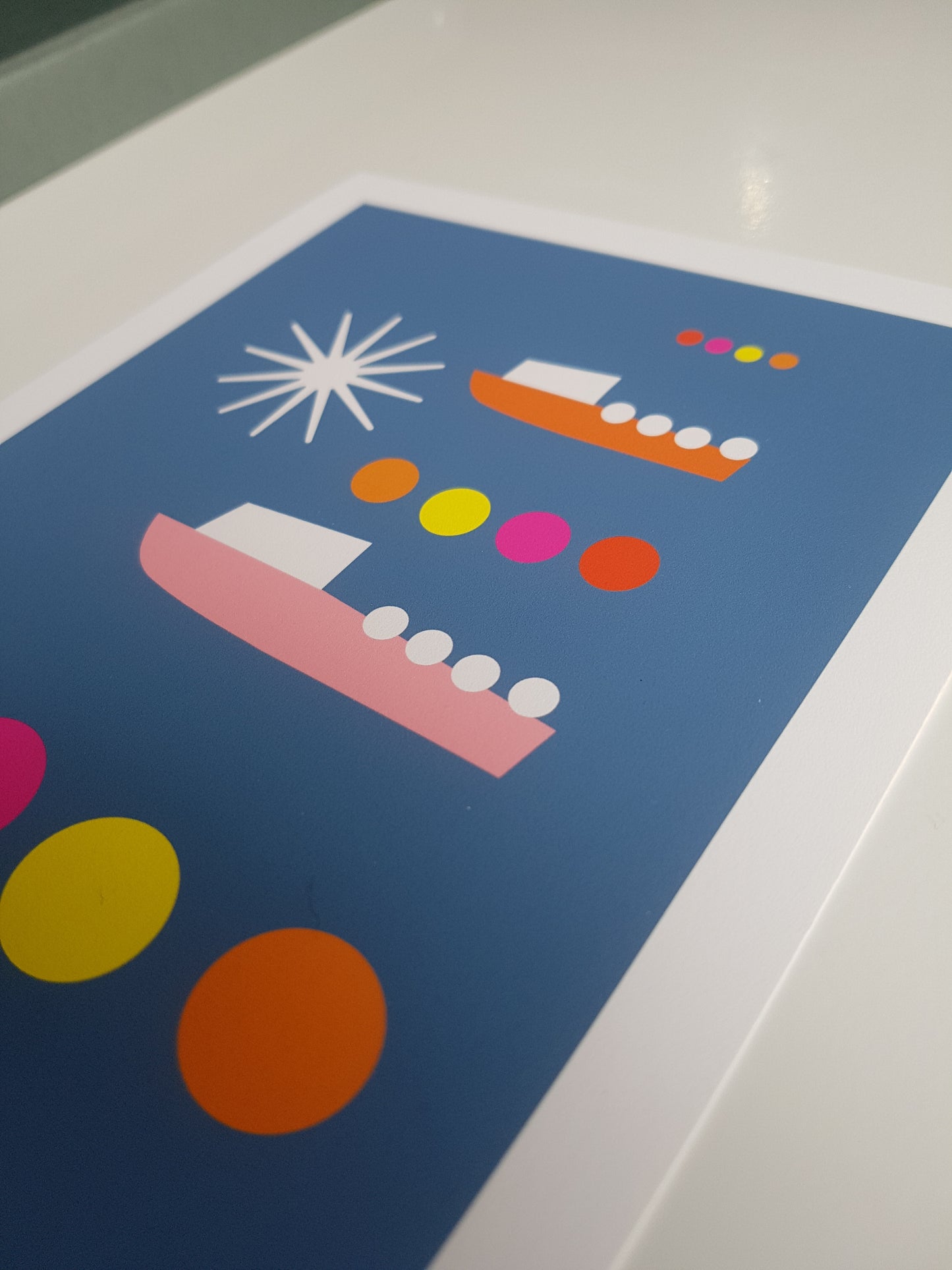 Boats by Moonlight - A5 Retro Nautical Giclee Print