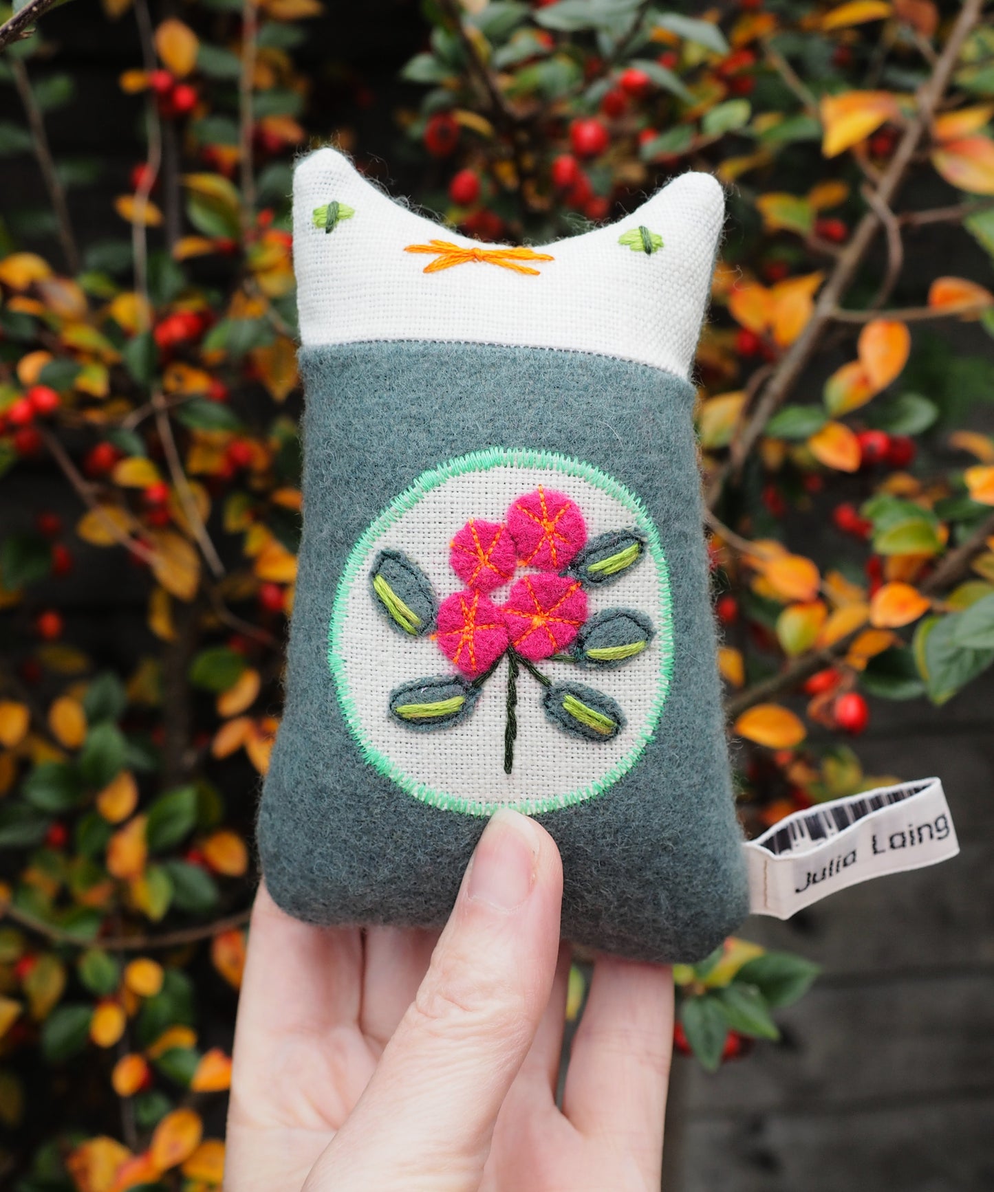 Handmade Kitten Doll - Winter Berries Series - Cotoneaster