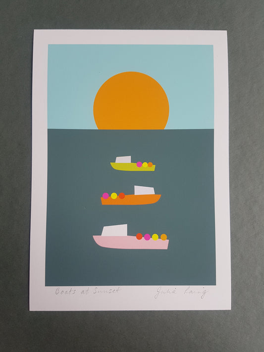 Nautical print lying on a grey background
