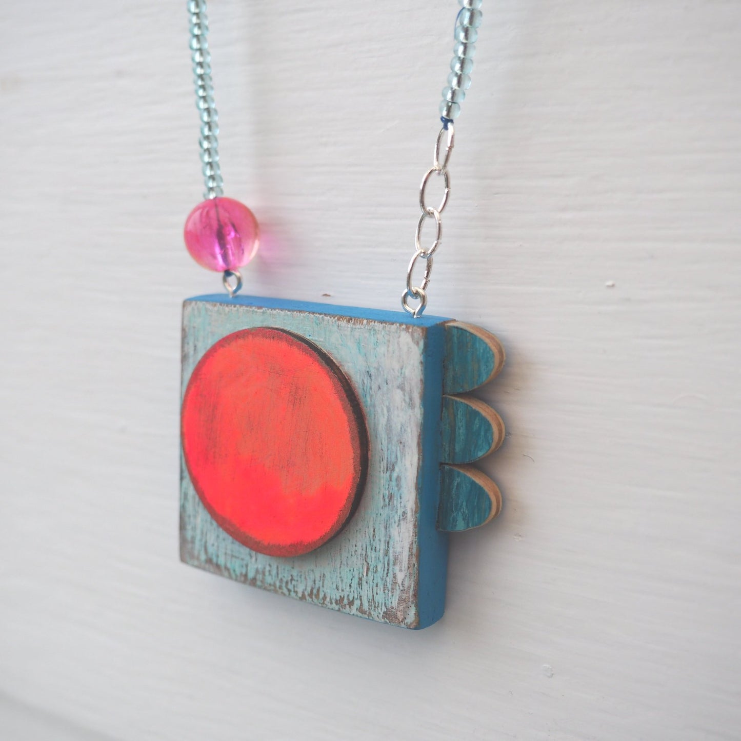 Big Sun - Handmade Wooden Pendant Necklace