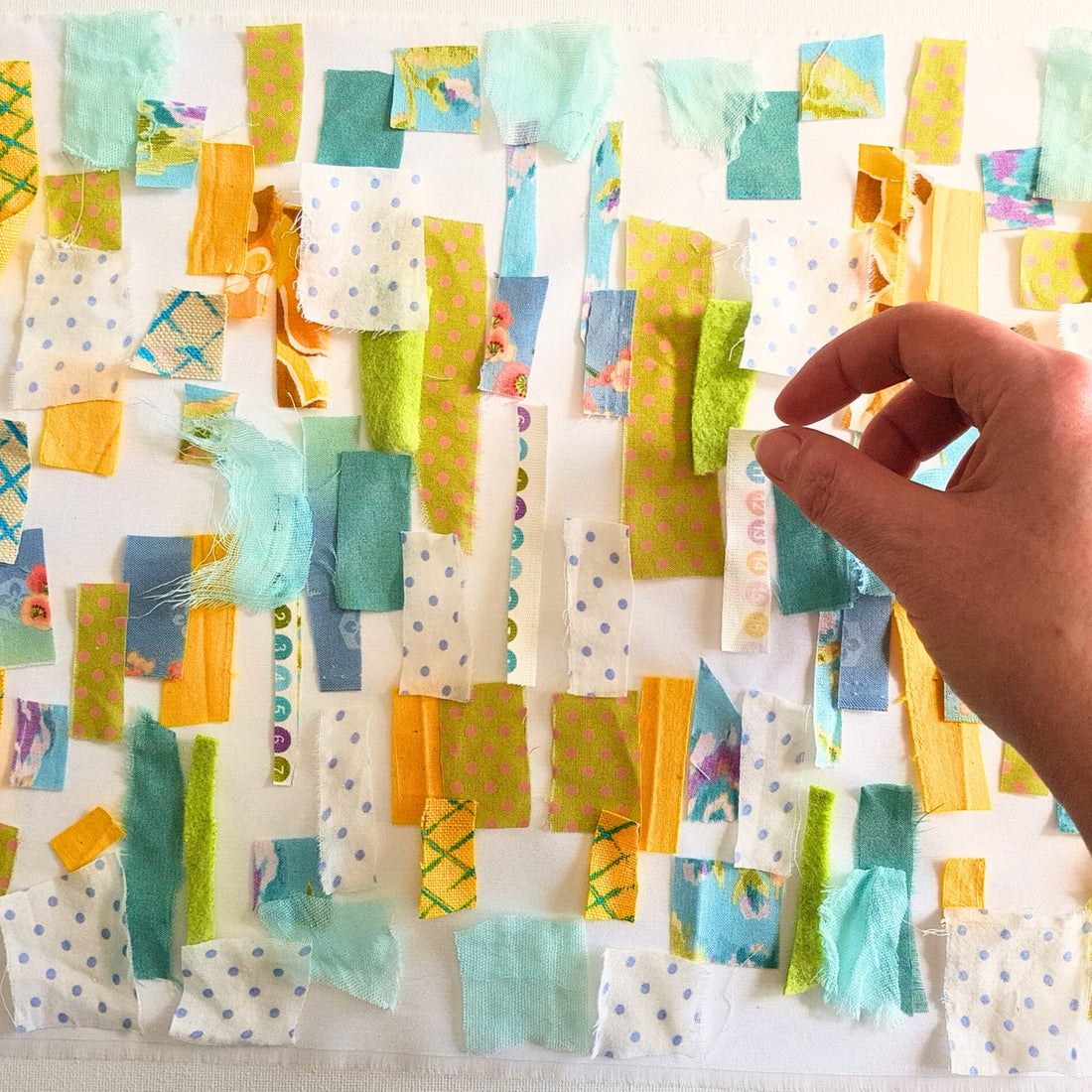 How to use fabric scraps to create new fabric for textile art and sewing projects.