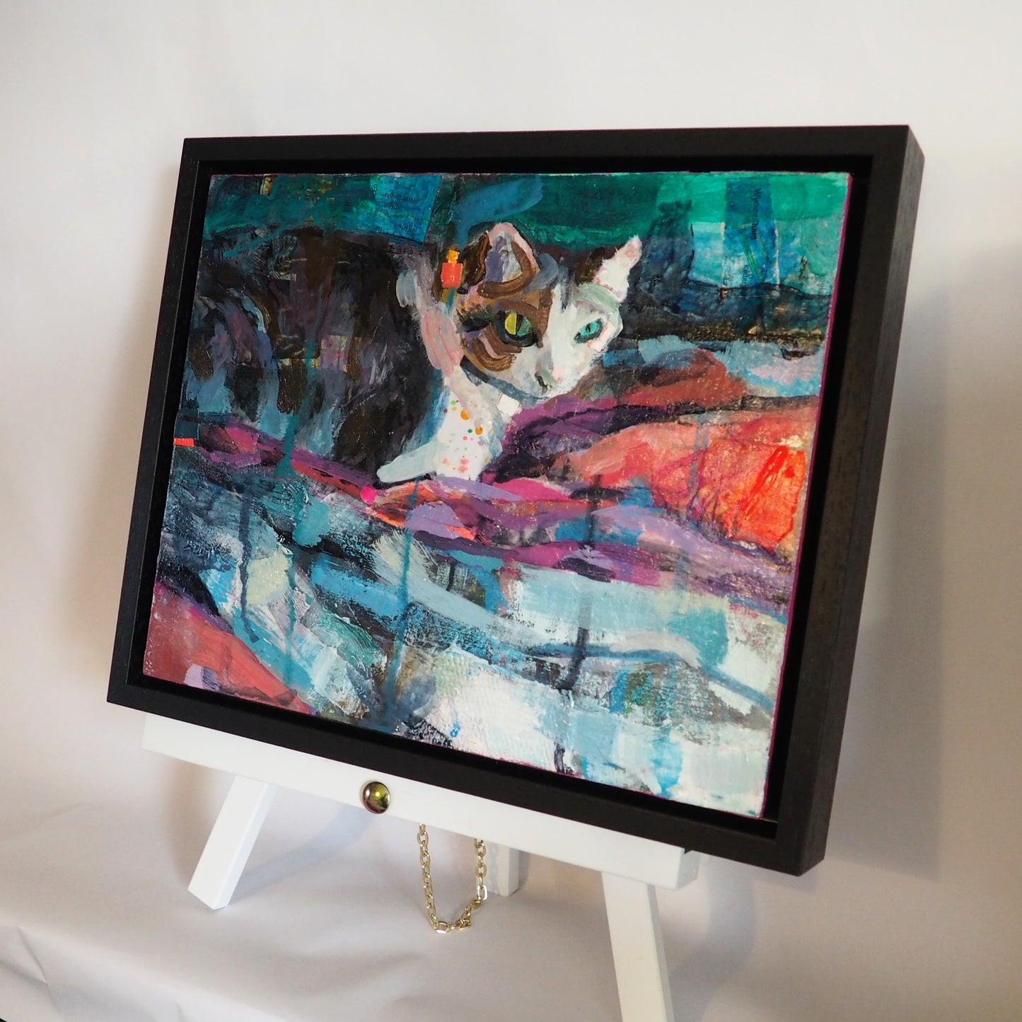 Framed Cat Painting 'Marco in the Evening Light'