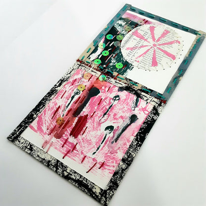 Small Paper Textile Art - Patches and Pins, Number Three