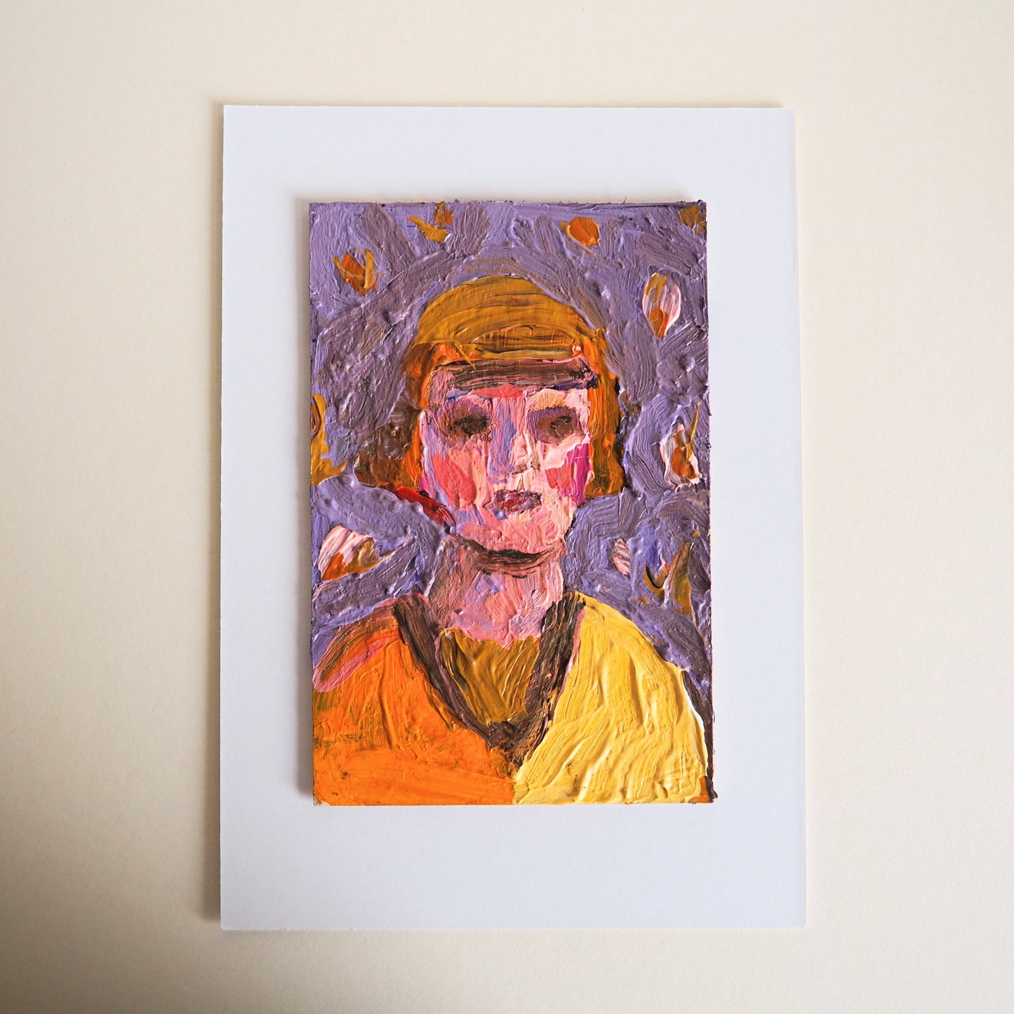 'Bloomsbury Lady' Painting Postcard-sized Original Impasto