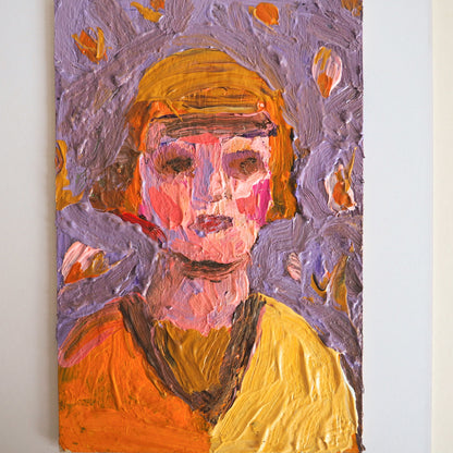 'Bloomsbury Lady' Painting Postcard-sized Original Impasto