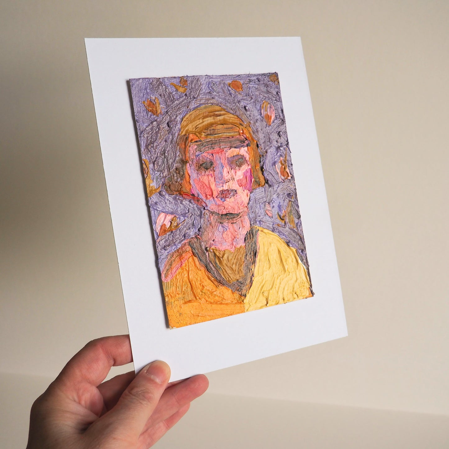 'Bloomsbury Lady' Painting Postcard-sized Original Impasto