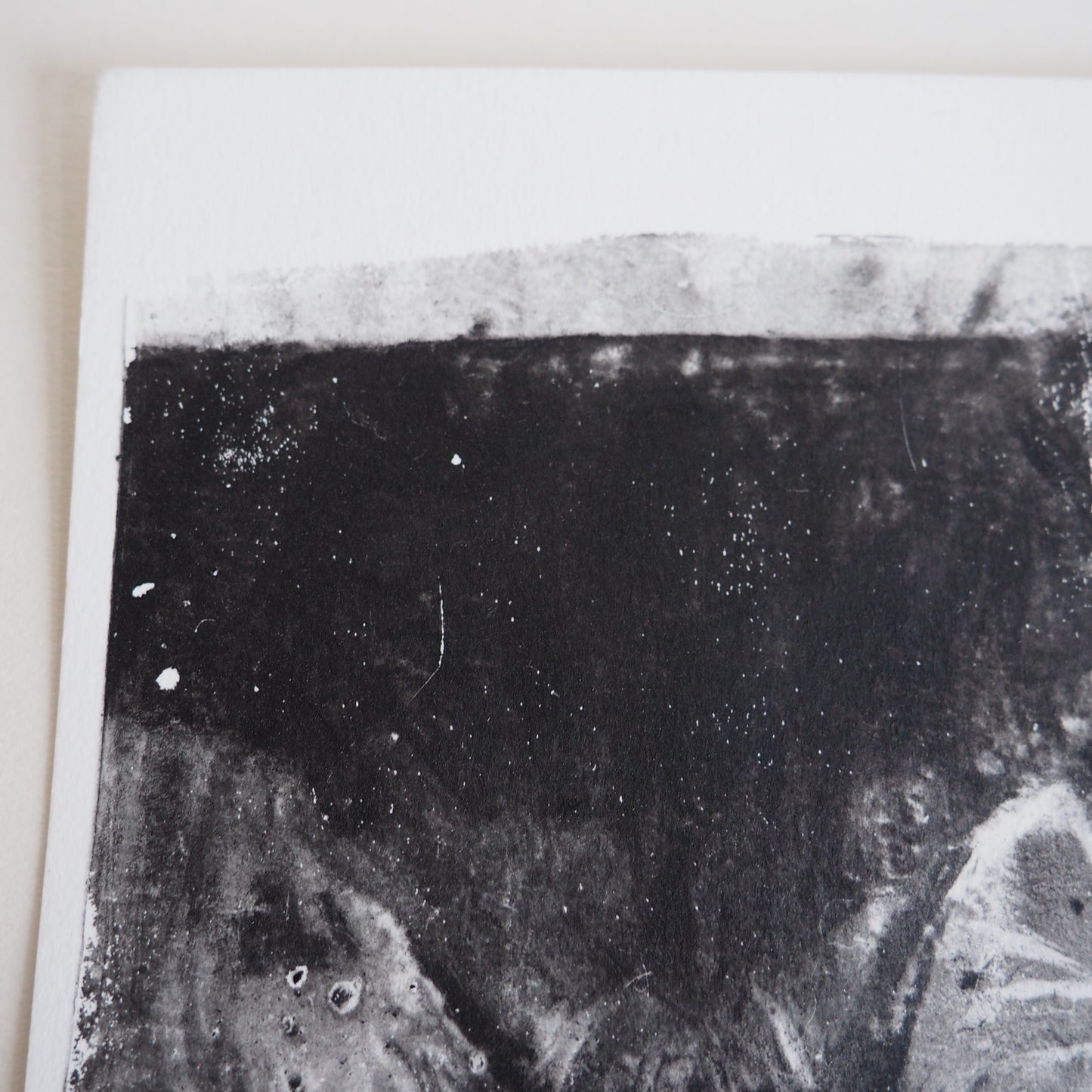 Charcoal Monoprint Artwork on Paper of Two Cats 'Double Trouble'