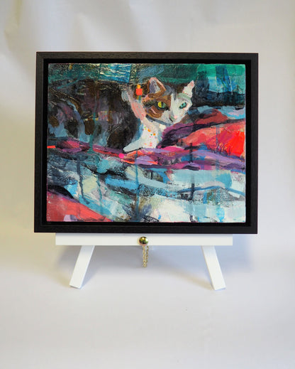 Framed Cat Painting 'Marco in the Evening Light'