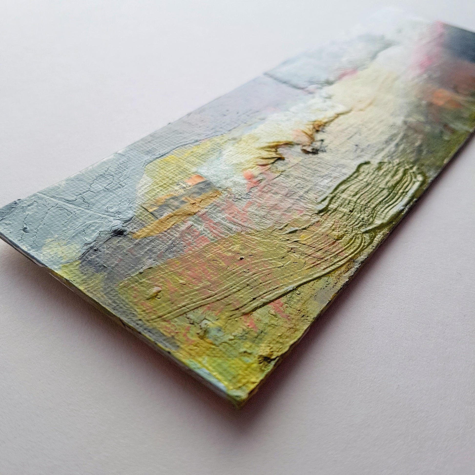 Textures of mixed media artwork entitled Misty Morning.