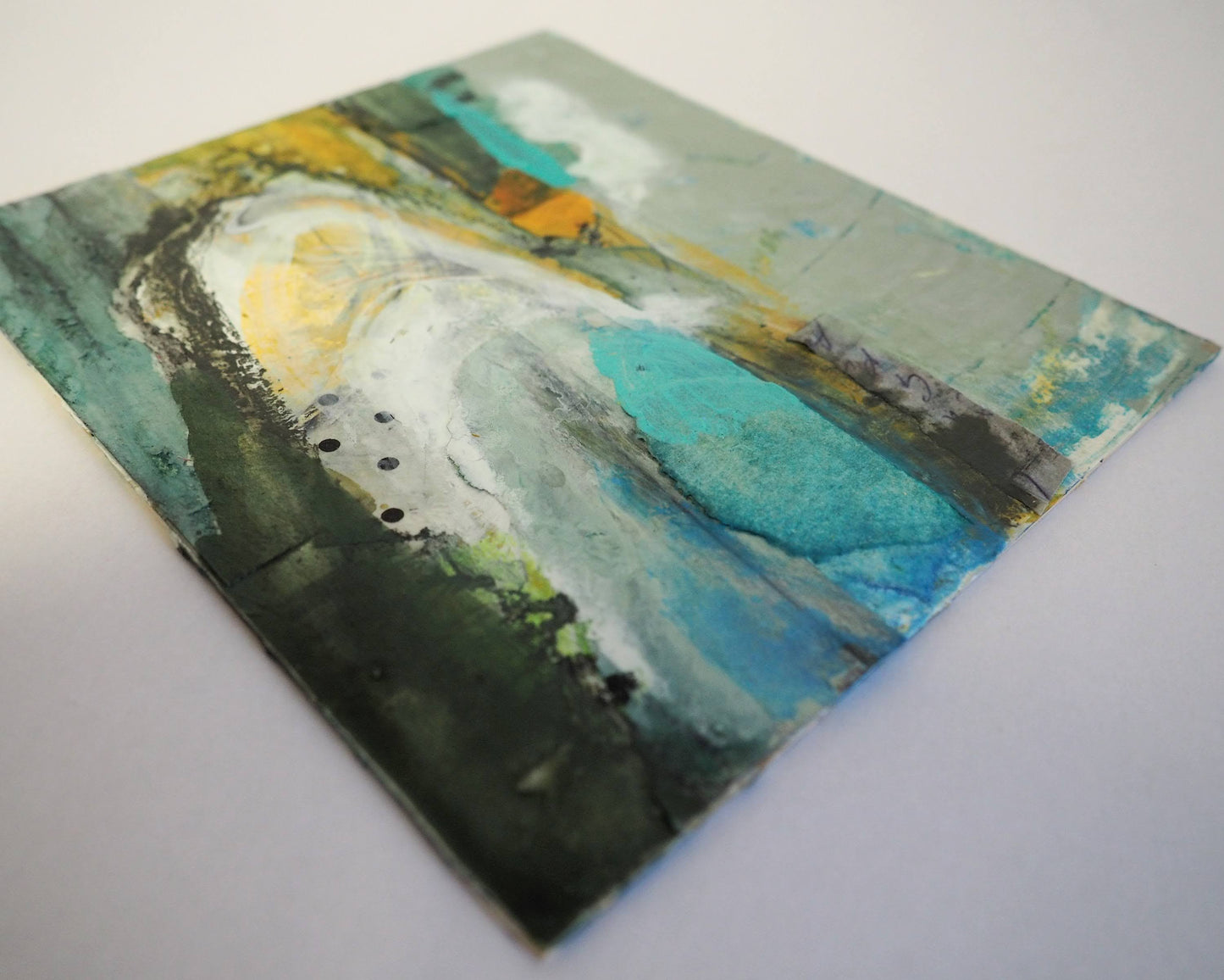 From the Shore - Small Mixed-media Artwork on Card