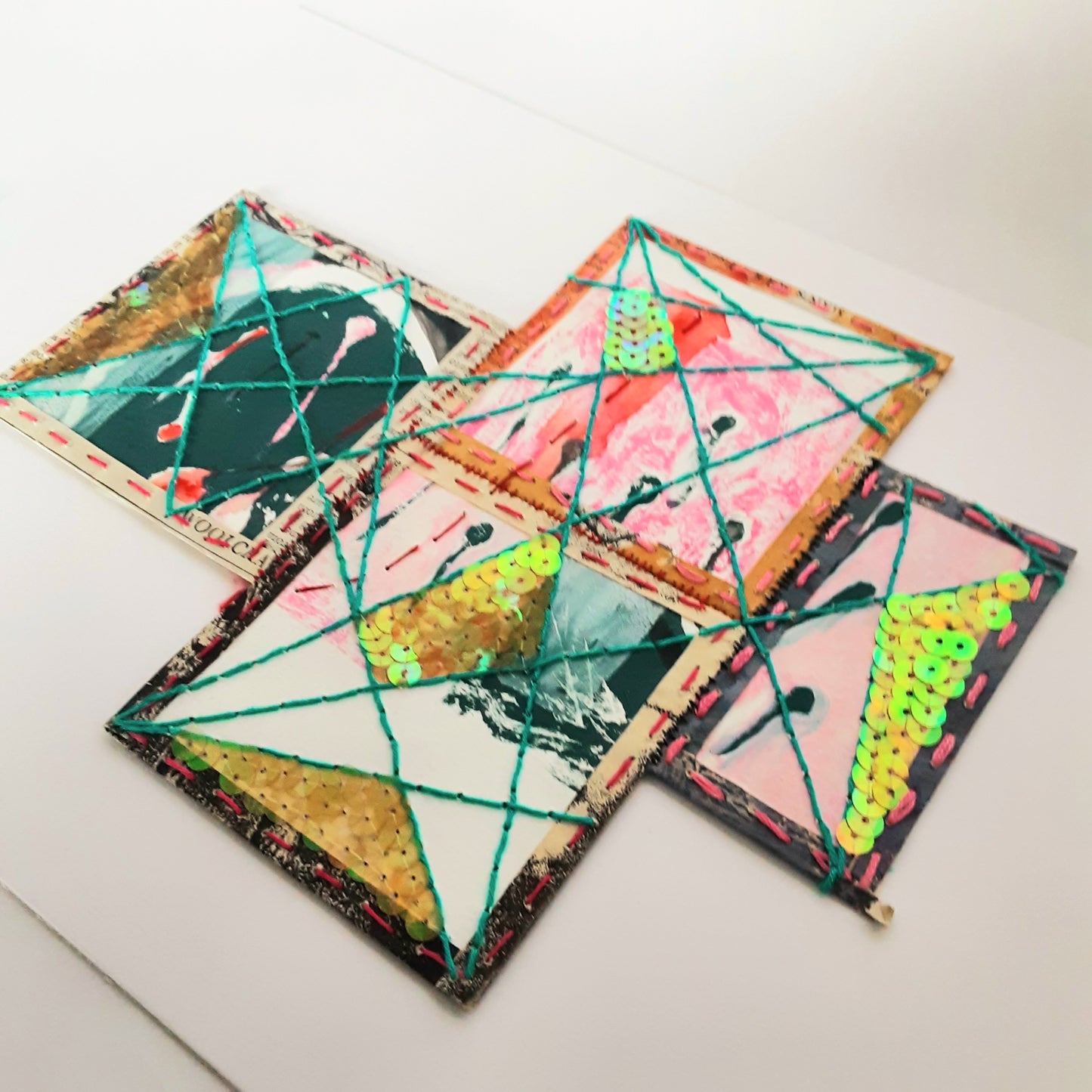 Geometric Paper Textile Art - Patches and Pins, Number Two