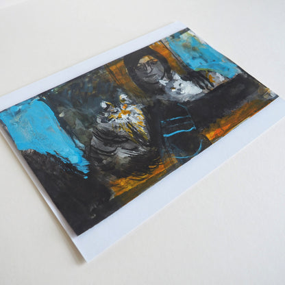 Small Painting of Cats  'Two Cats Watching'